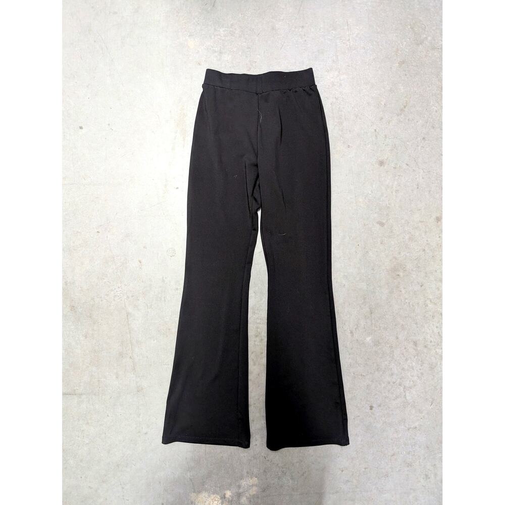 Ambiance Black High Waisted Yoga Pants Flare Leg Slim Fit Stretchy Athleisure